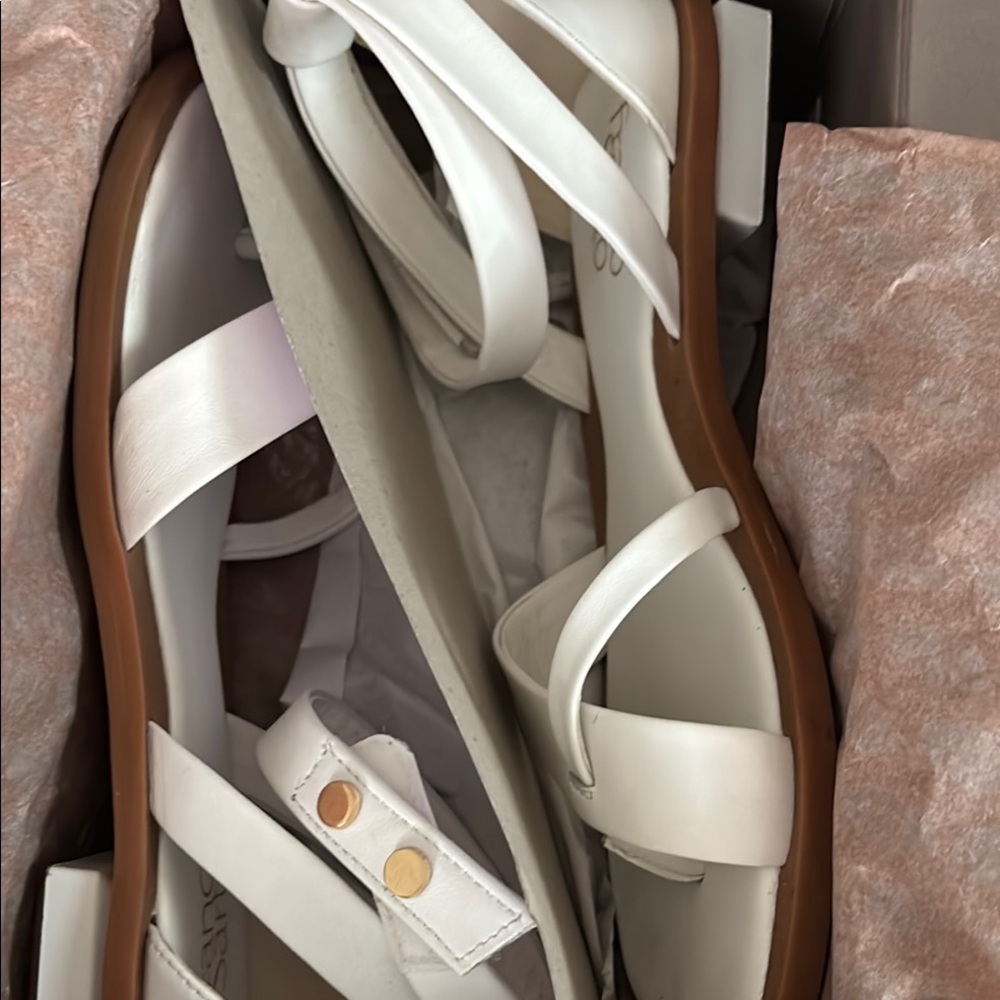 Chic White Leather Sandals
